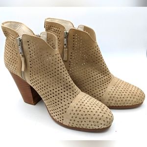 Rag & Bone boots Margot booties perforated suede heels SZ 39.5